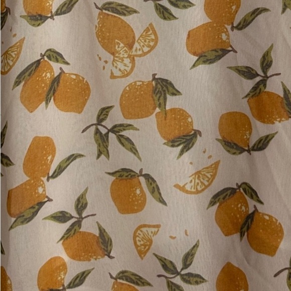 Aqua dress sz small, blush with a lemon pattern, flowy, spring, summer - Picture 3 of 11